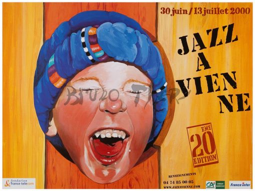 Affiche créée pour la communication de Jazz à Vienne 2000 en France Auvergne Rhône Alpes