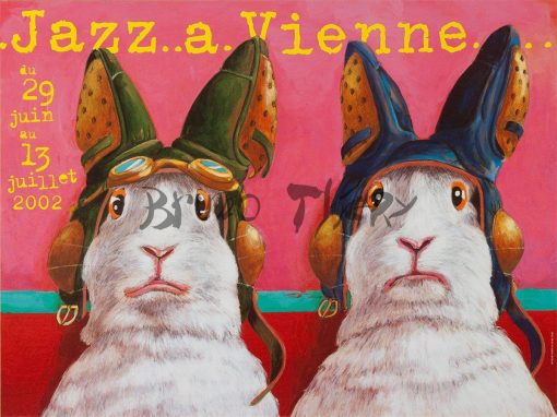 Affiche pour la communication de Jazz à Vienne 2002 en France Auvergne Rhône Alpes