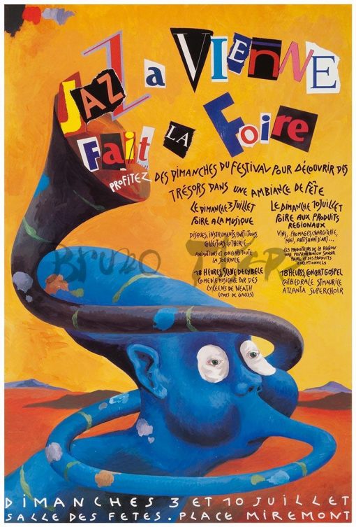 Affiche pour Jazz à Vienne fait la Foire 1994 en France Rhône Alpes