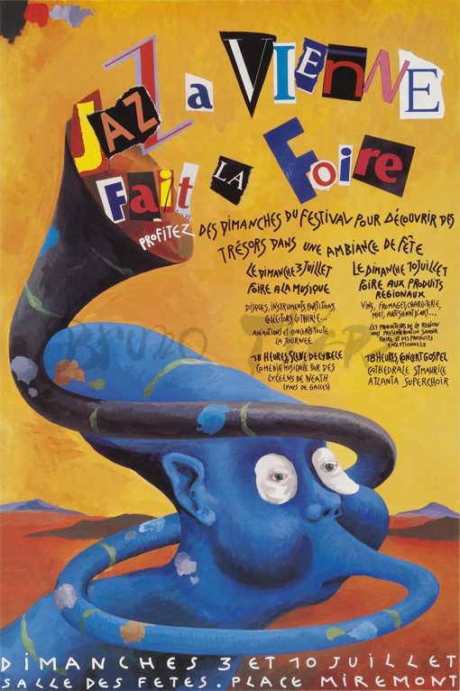 Affiche pour Jazz à Vienne fait la Foire 1994 en France Rhône Alpes