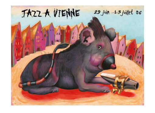 Affiche pour la communication du festival Jazz à Vienne 2006 en France Rhône Alpes