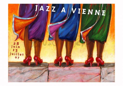 Affiche pour la communication du festival Jazz à Vienne 2007 en France Auvergne Rhône Alpes.