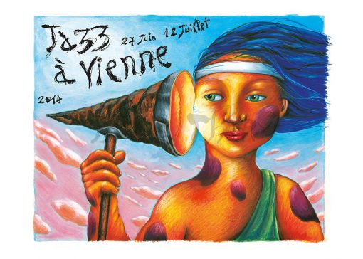 Affiche pour Jazz à Vienne 2014 en région Auvergne Rhône Alpes