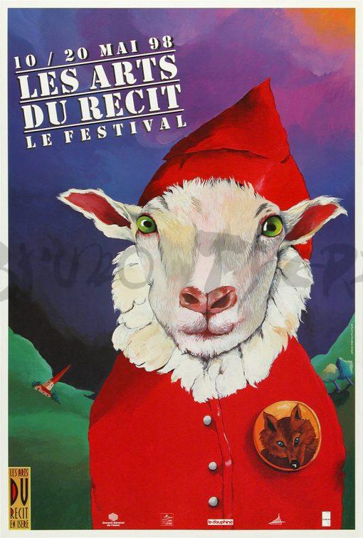 L’Affiche des Arts du Récit en Isère 1998 est la 4ème sur les 23 consécutives créées par Bruno Théry pour le Festival à Saint Martin d’Hères en Grenoble-Alpes Métropole