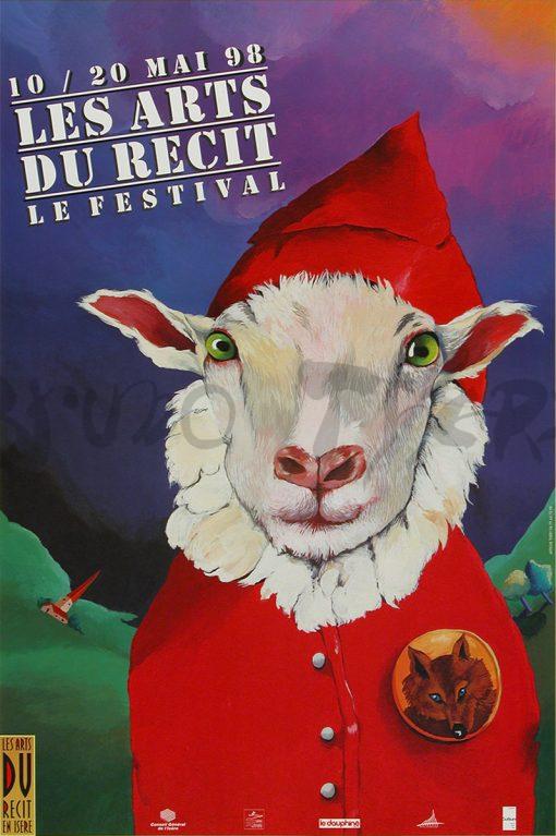 L’Affiche des Arts du Récit en Isère 1998 est la 4ème sur les 23 consécutives créées par Bruno Théry pour le Festival à Saint Martin d’Hères en Grenoble-Alpes Métropole.